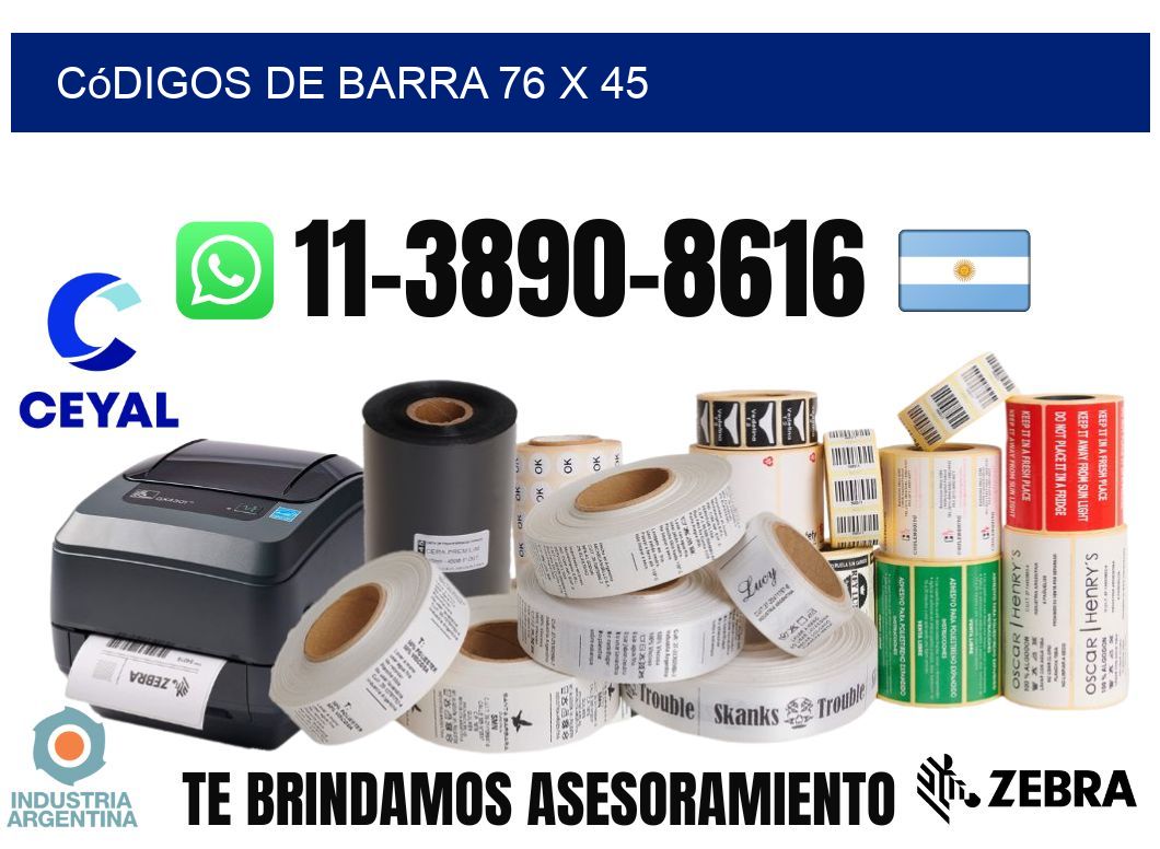 códigos de barra 76 x 45