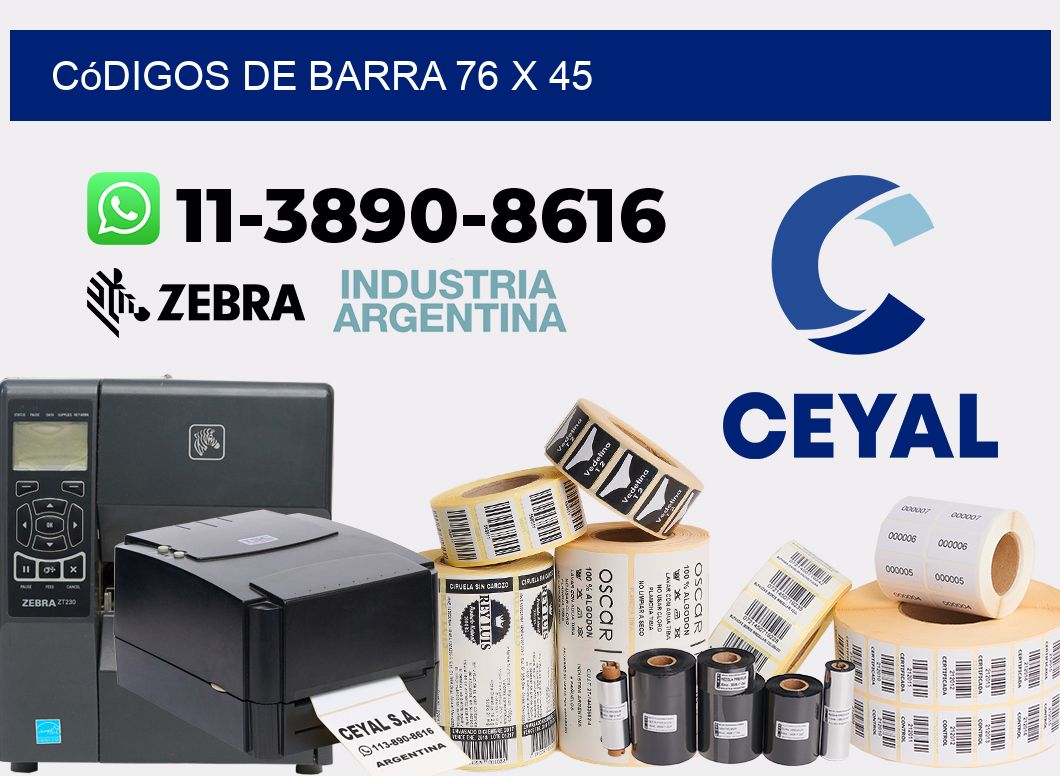 códigos de barra 76 x 45