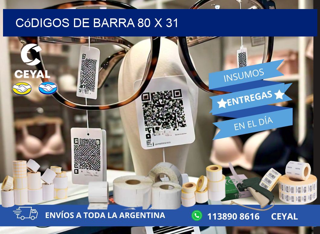 códigos de barra 80 x 31