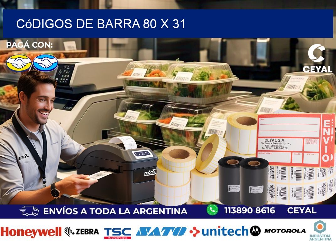 códigos de barra 80 x 31