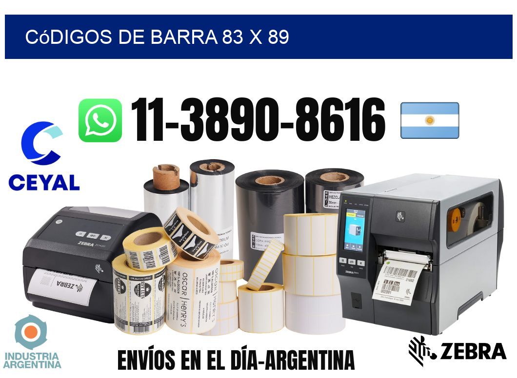 códigos de barra 83 x 89