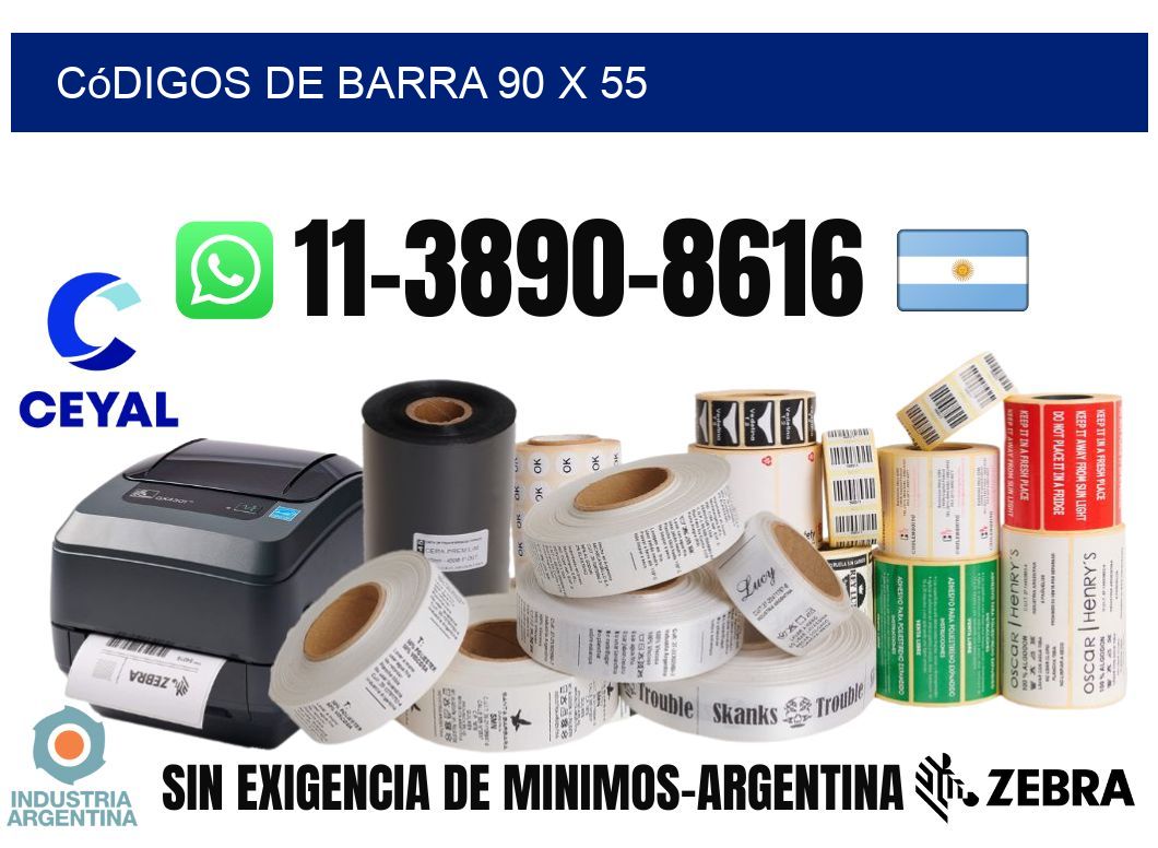 códigos de barra 90 x 55