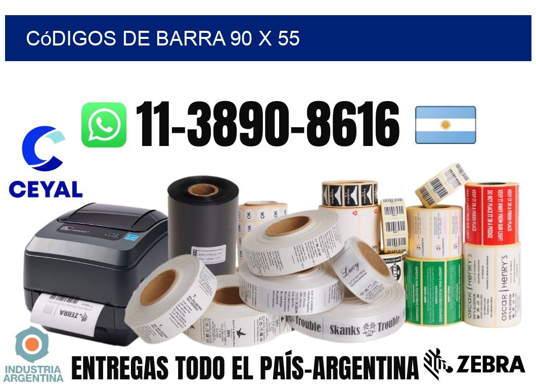 códigos de barra 90 x 55