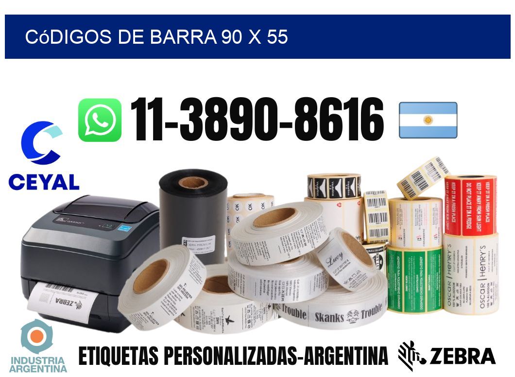 códigos de barra 90 x 55
