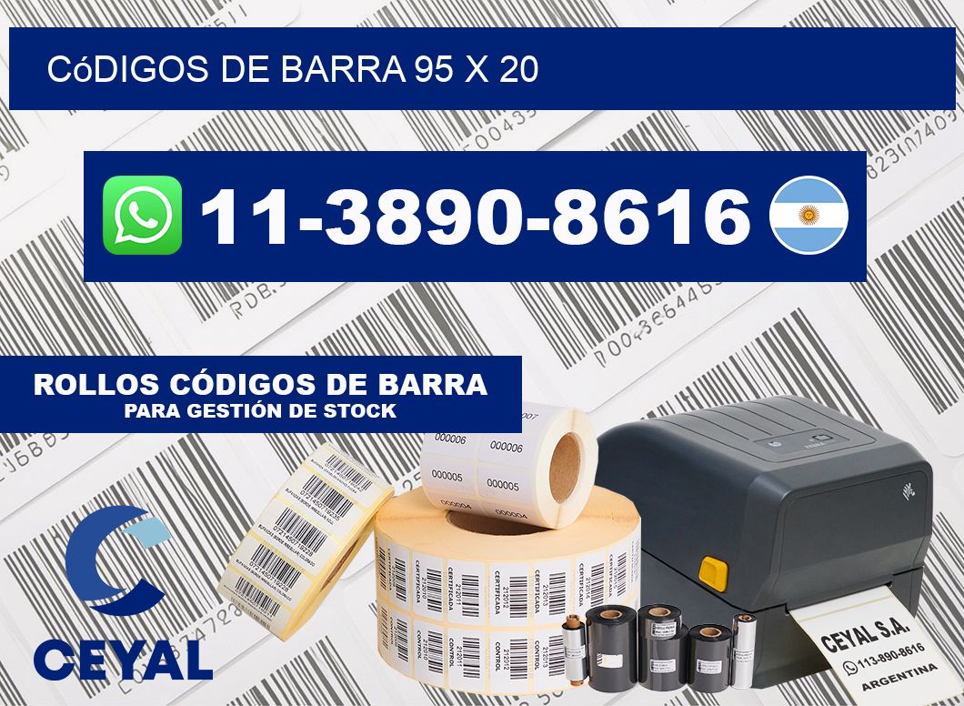 códigos de barra 95 x 20