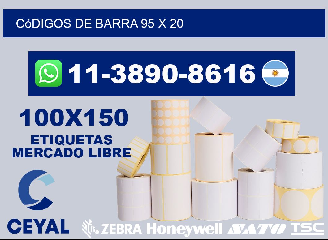 códigos de barra 95 x 20