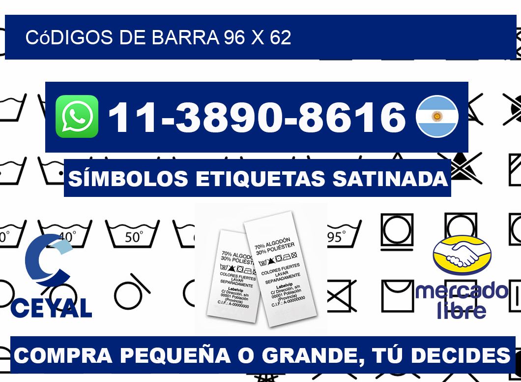 códigos de barra 96 x 62