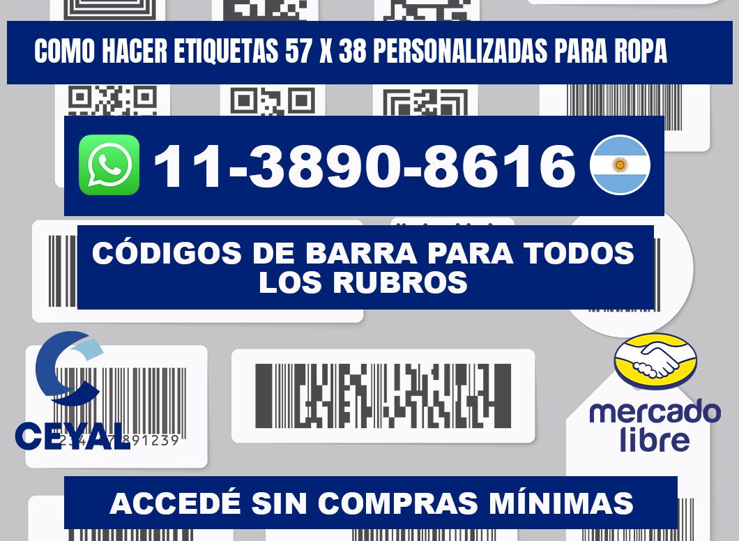 como hacer etiquetas 57 x 38 personalizadas para ropa