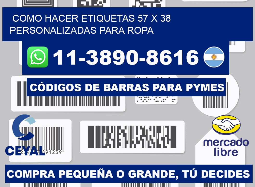 como hacer etiquetas 57 x 38 personalizadas para ropa