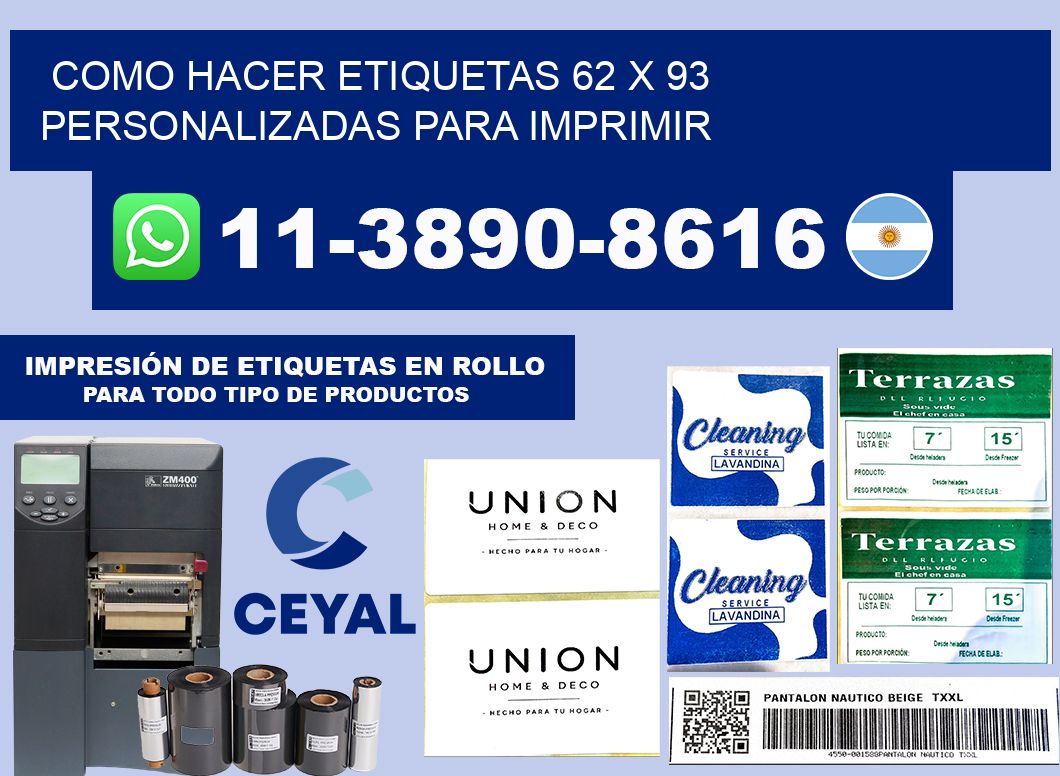 como hacer etiquetas 62 x 93 personalizadas para imprimir