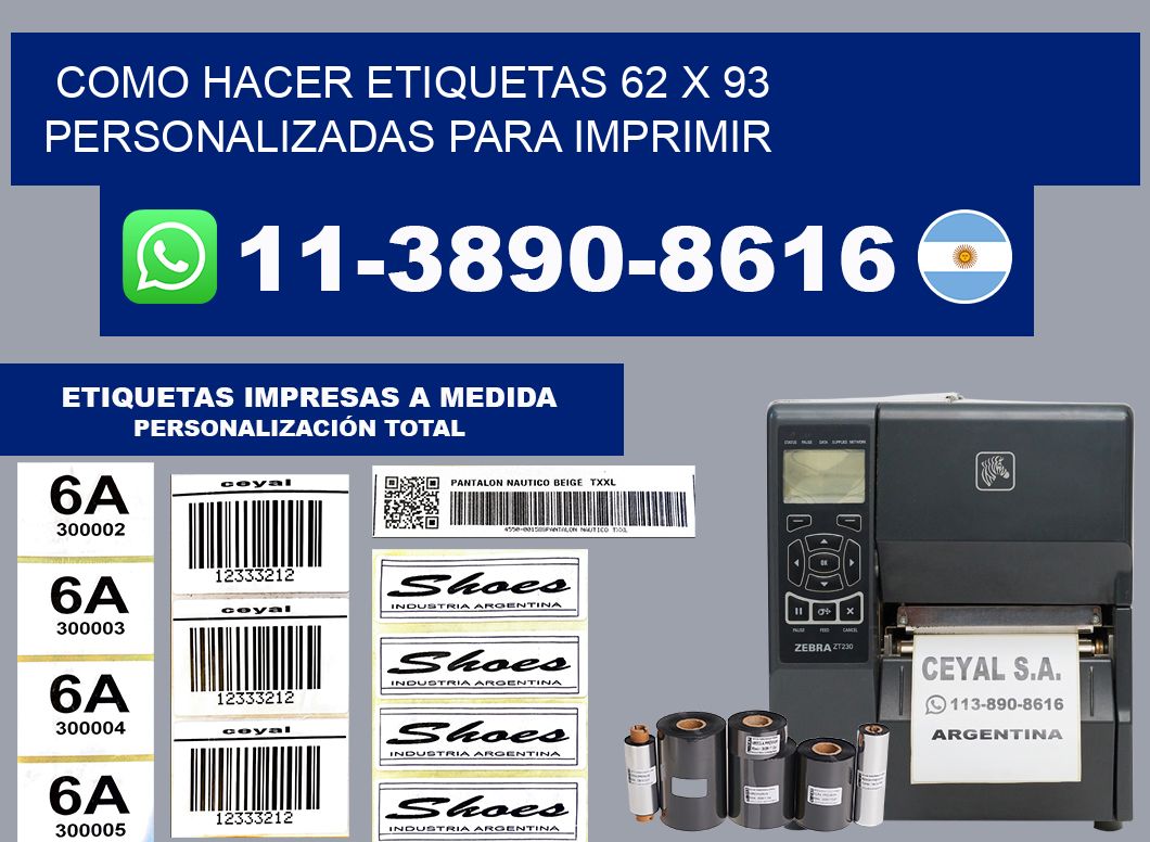 como hacer etiquetas 62 x 93 personalizadas para imprimir