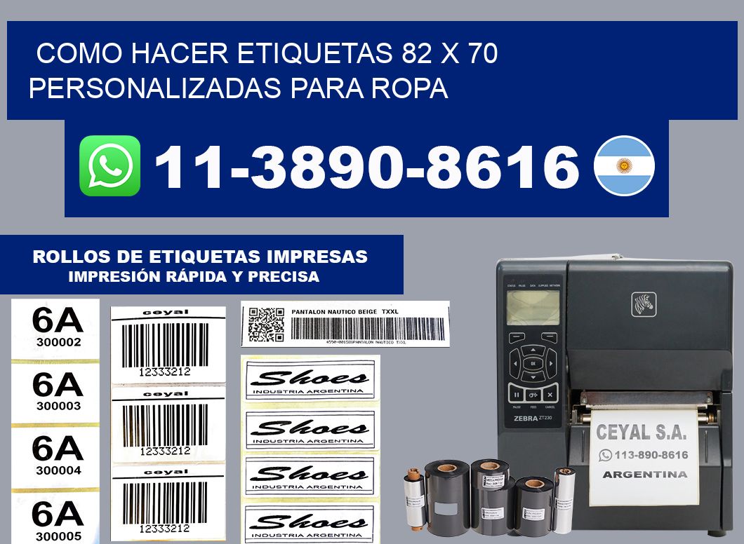 como hacer etiquetas 82 x 70 personalizadas para ropa