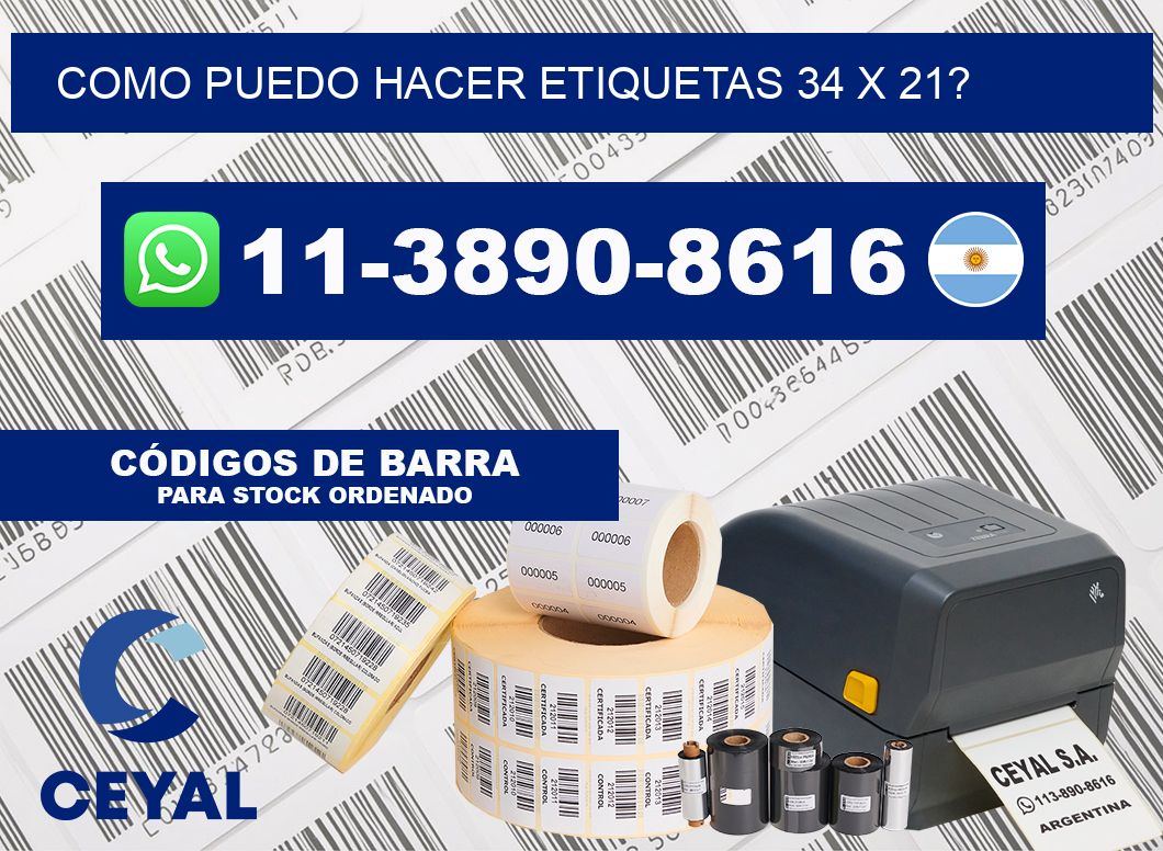 como puedo hacer etiquetas 34 x 21?
