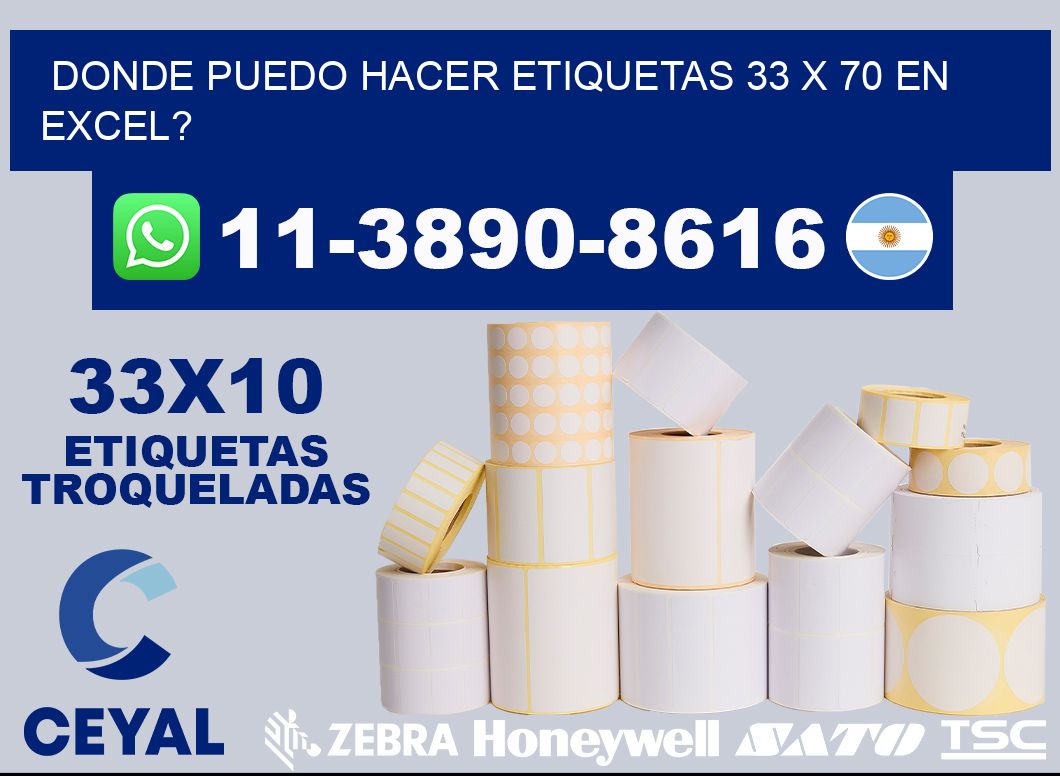 donde puedo hacer etiquetas 33 x 70 en excel?