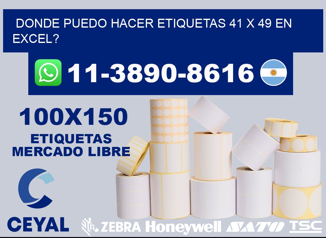 donde puedo hacer etiquetas 41 x 49 en excel?