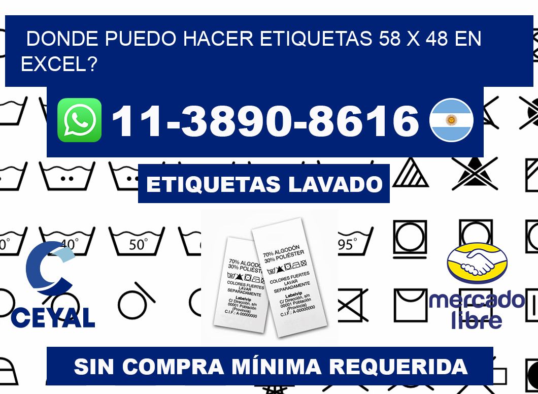 donde puedo hacer etiquetas 58 x 48 en excel?
