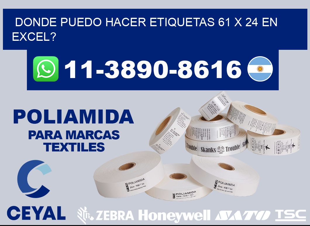 donde puedo hacer etiquetas 61 x 24 en excel?