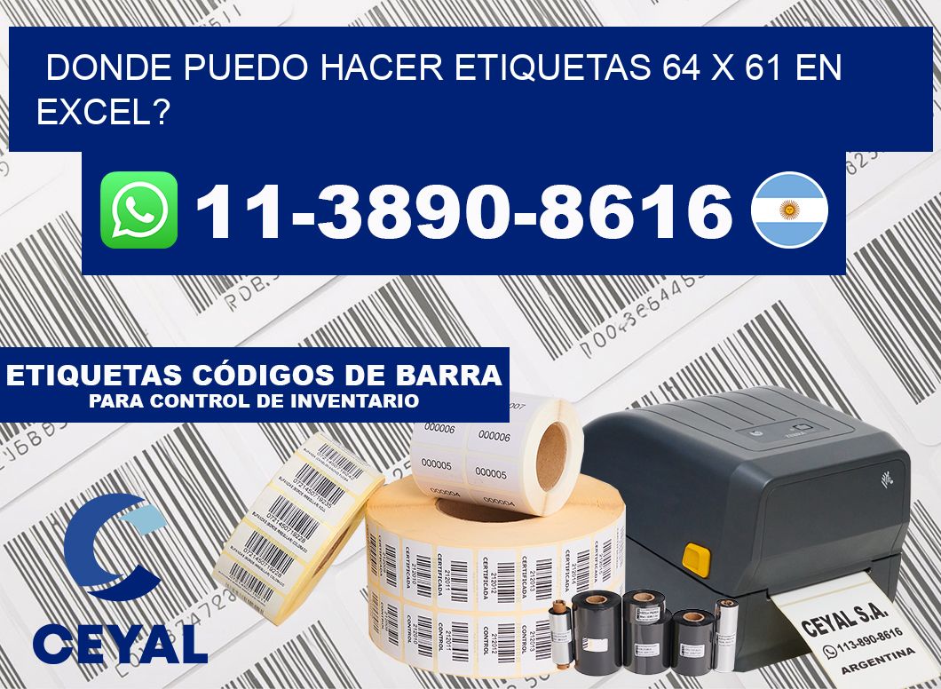 donde puedo hacer etiquetas 64 x 61 en excel?