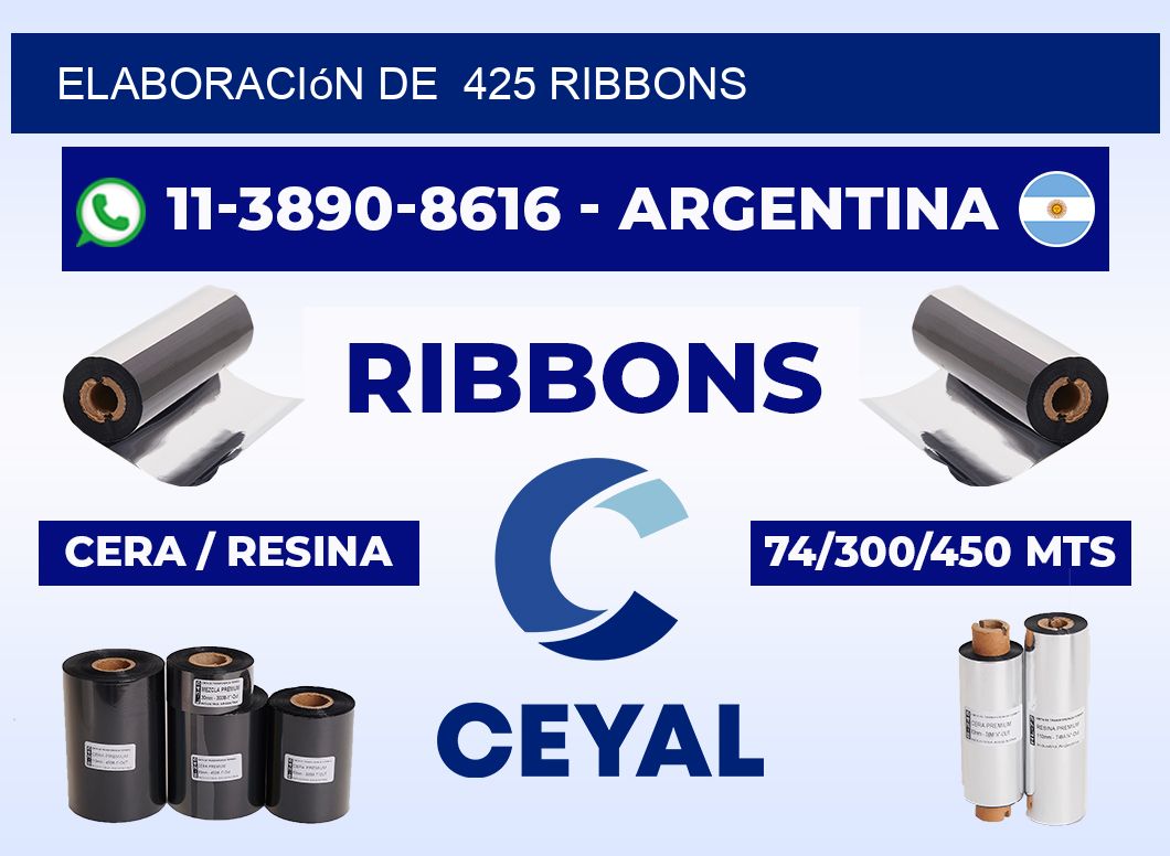 elaboración de  425 ribbons