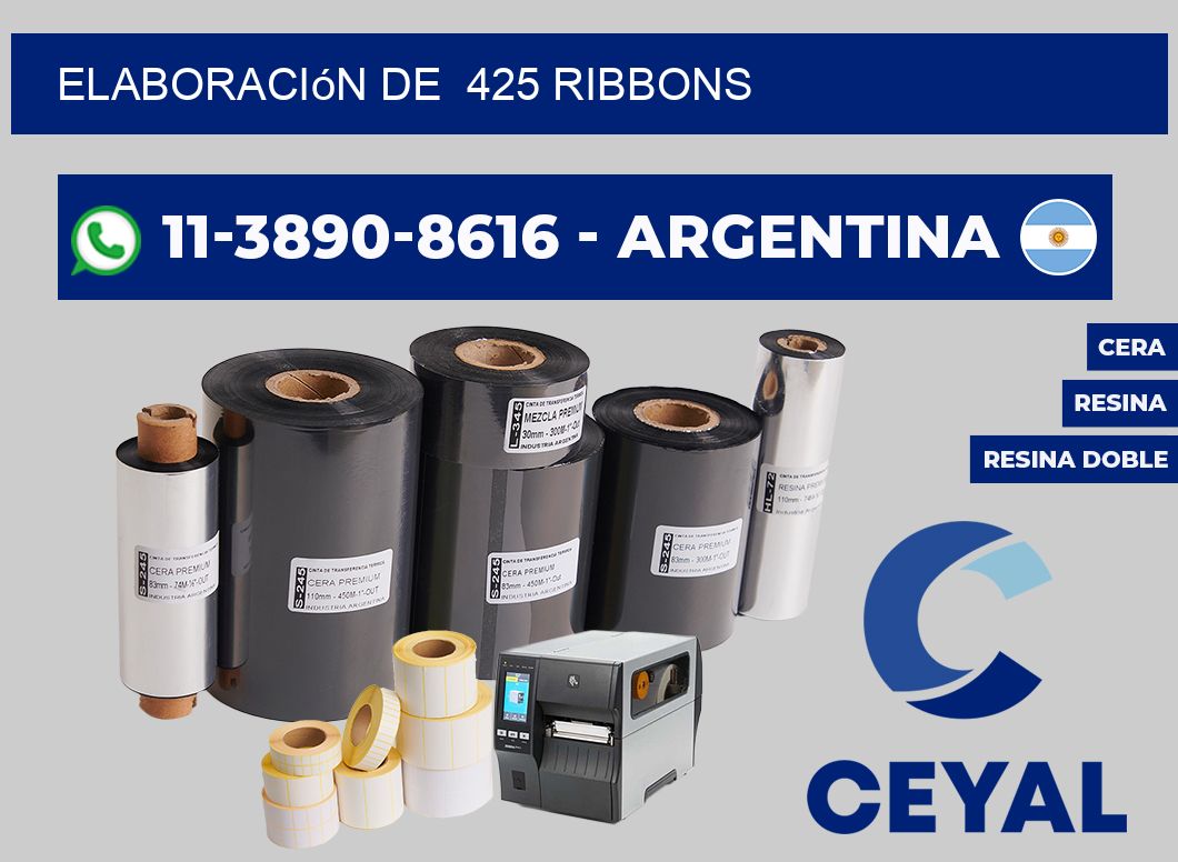 elaboración de  425 ribbons