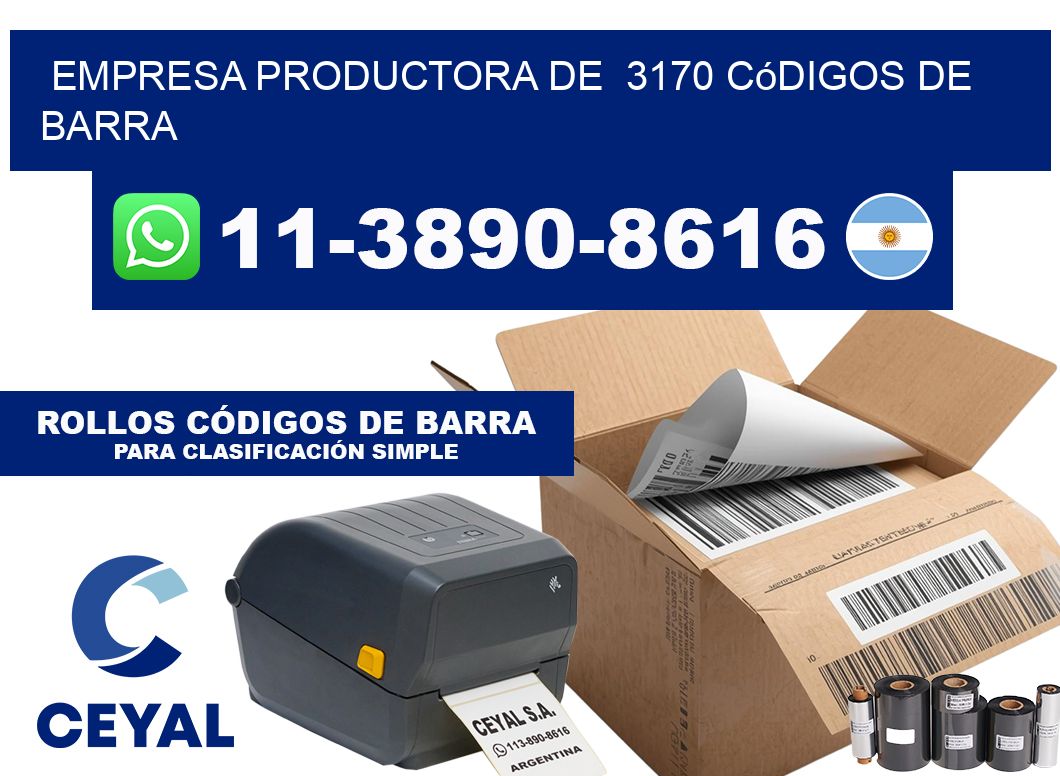 empresa productora de  3170 códigos de barra