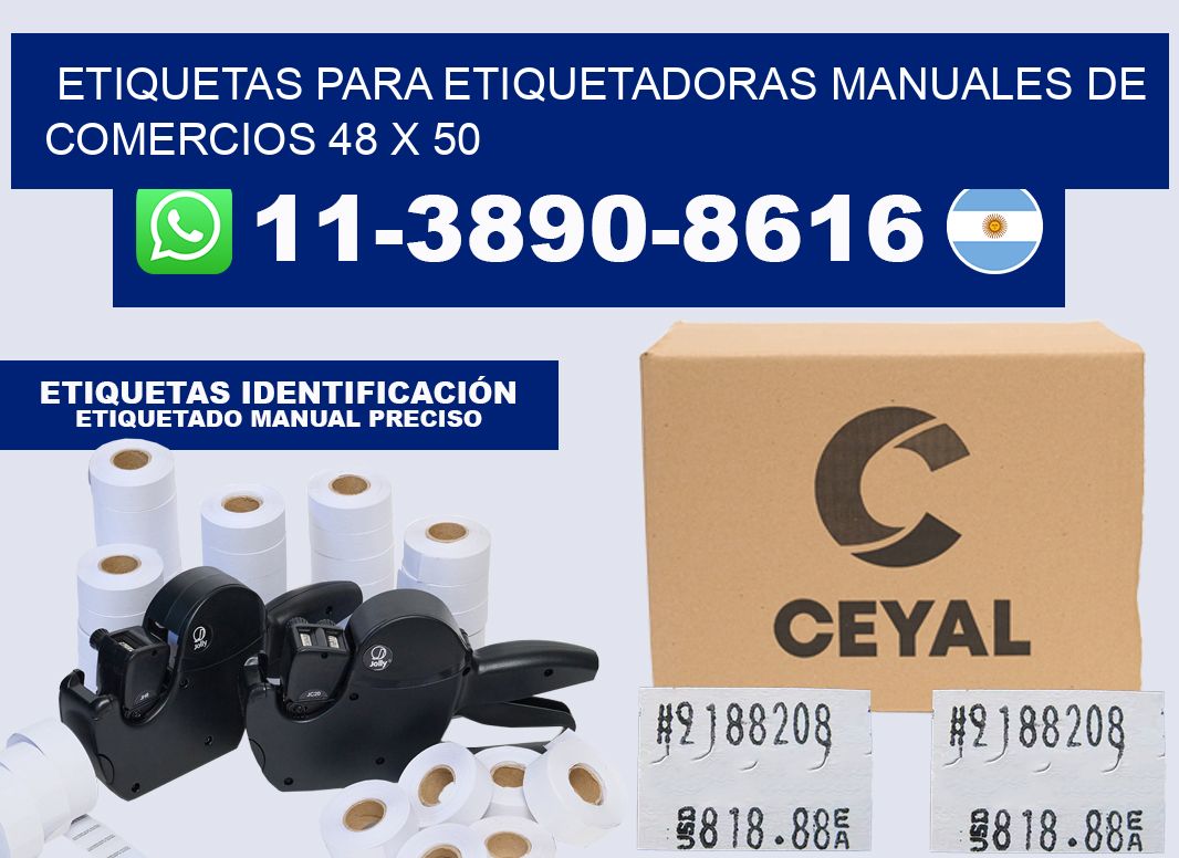 etiquetas para etiquetadoras manuales de comercios 48 x 50
