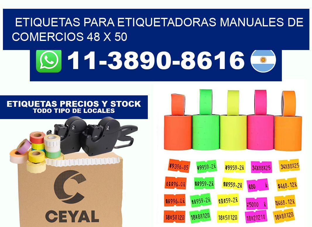 etiquetas para etiquetadoras manuales de comercios 48 x 50