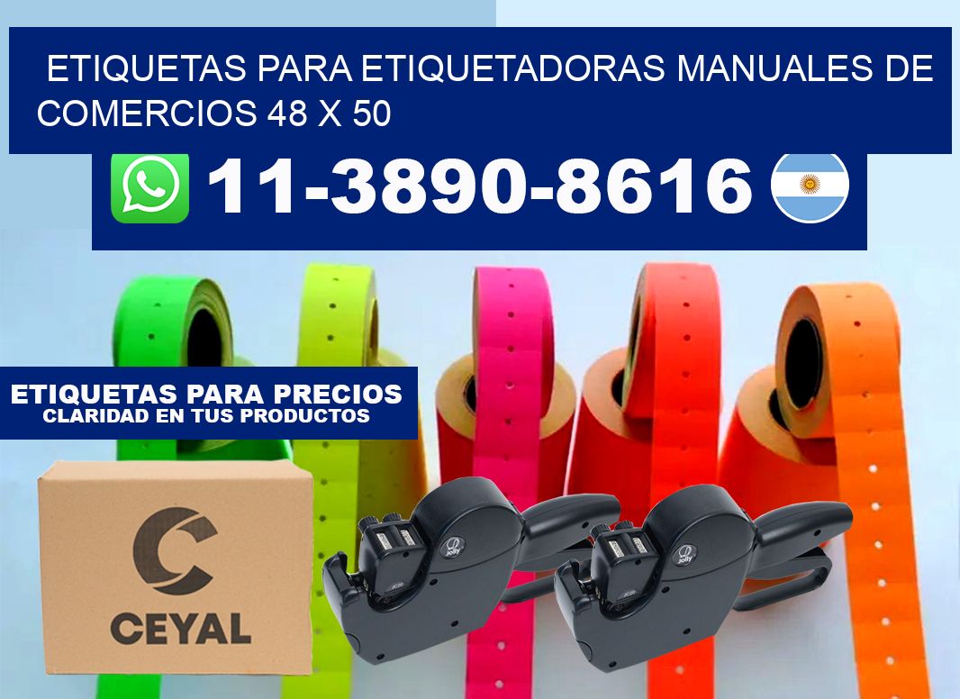etiquetas para etiquetadoras manuales de comercios 48 x 50