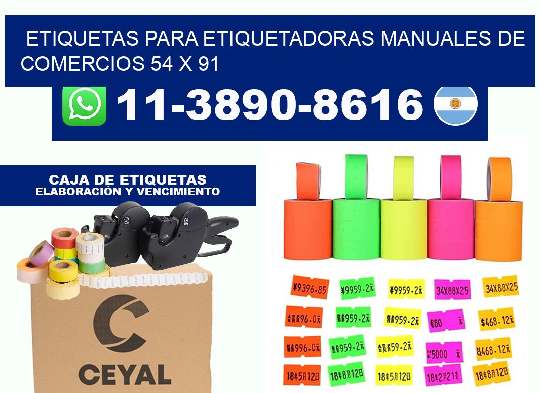 etiquetas para etiquetadoras manuales de comercios 54 x 91