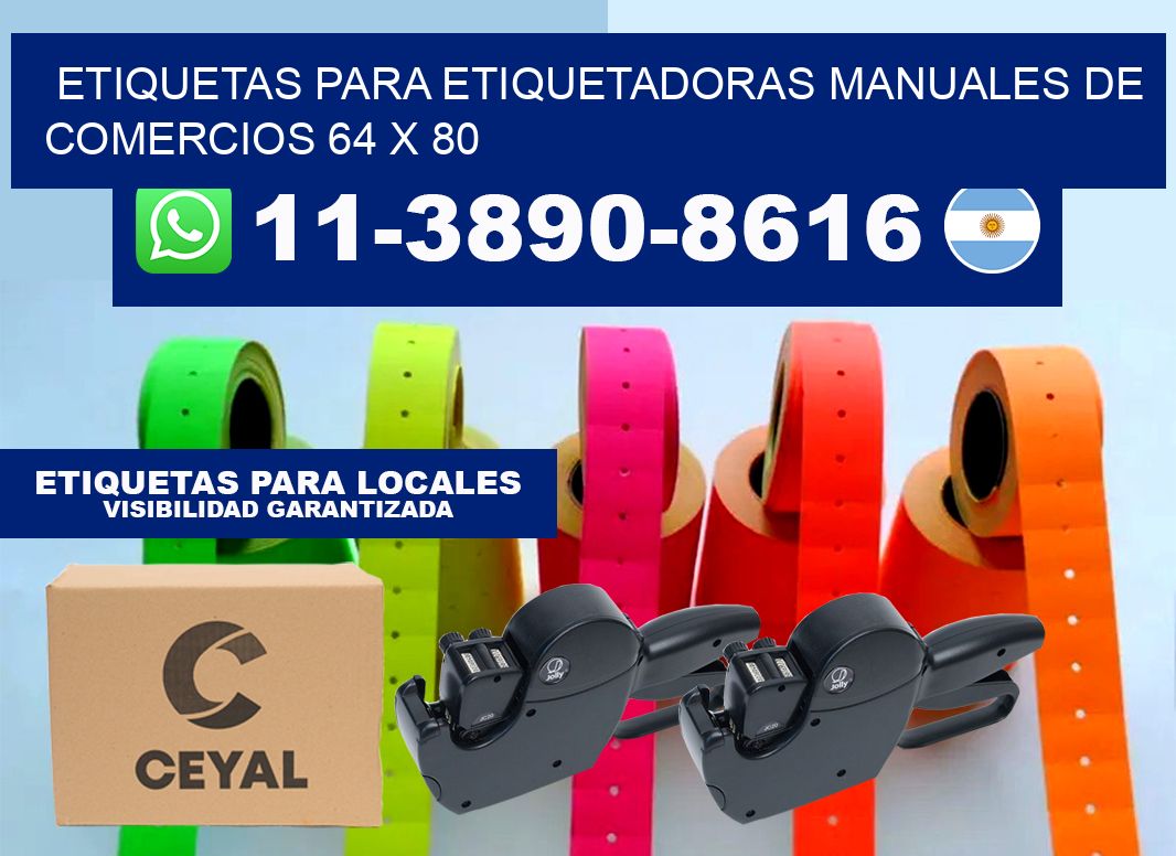 etiquetas para etiquetadoras manuales de comercios 64 x 80