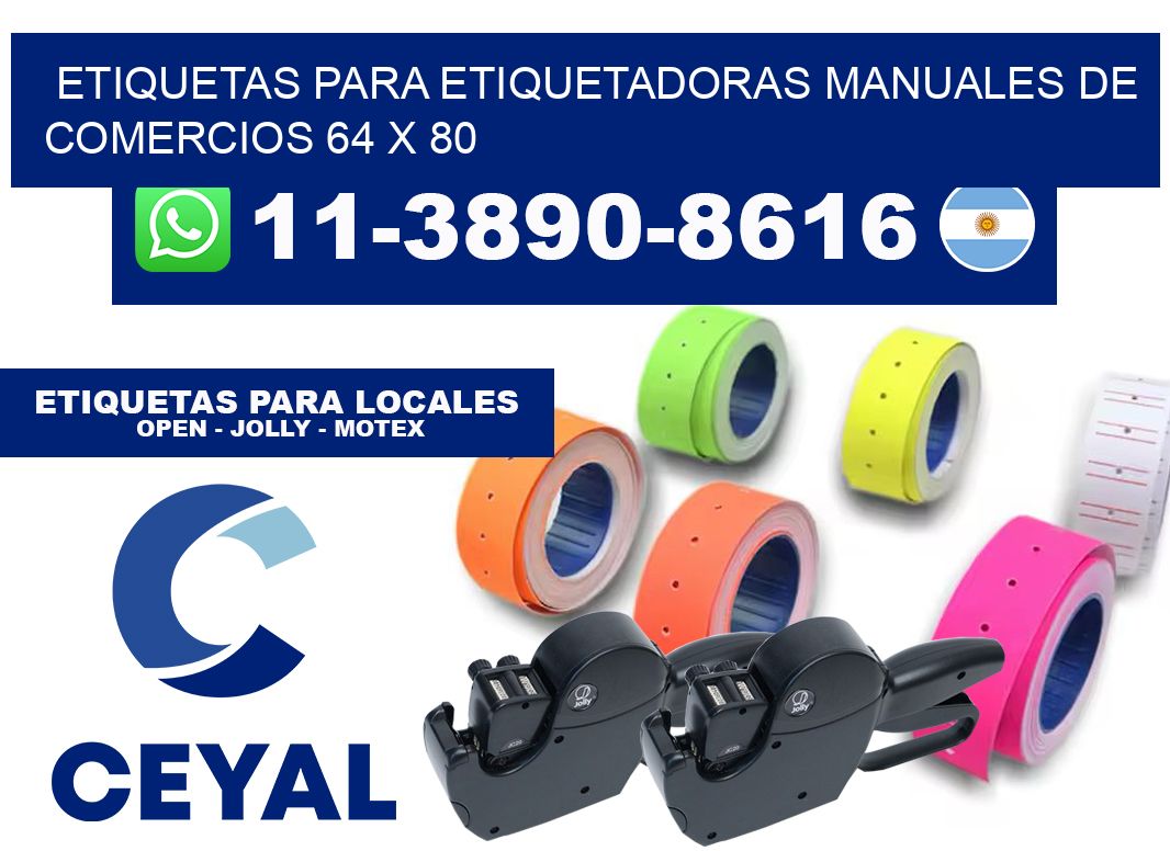 etiquetas para etiquetadoras manuales de comercios 64 x 80