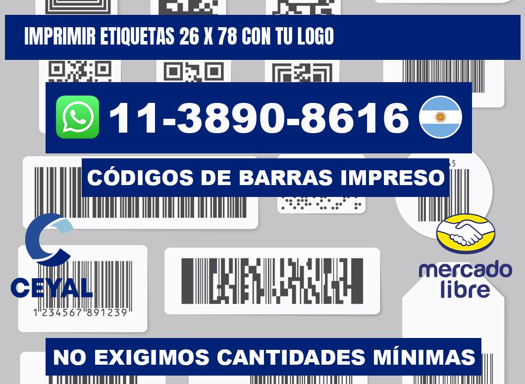 imprimir etiquetas 26 x 78 con tu logo