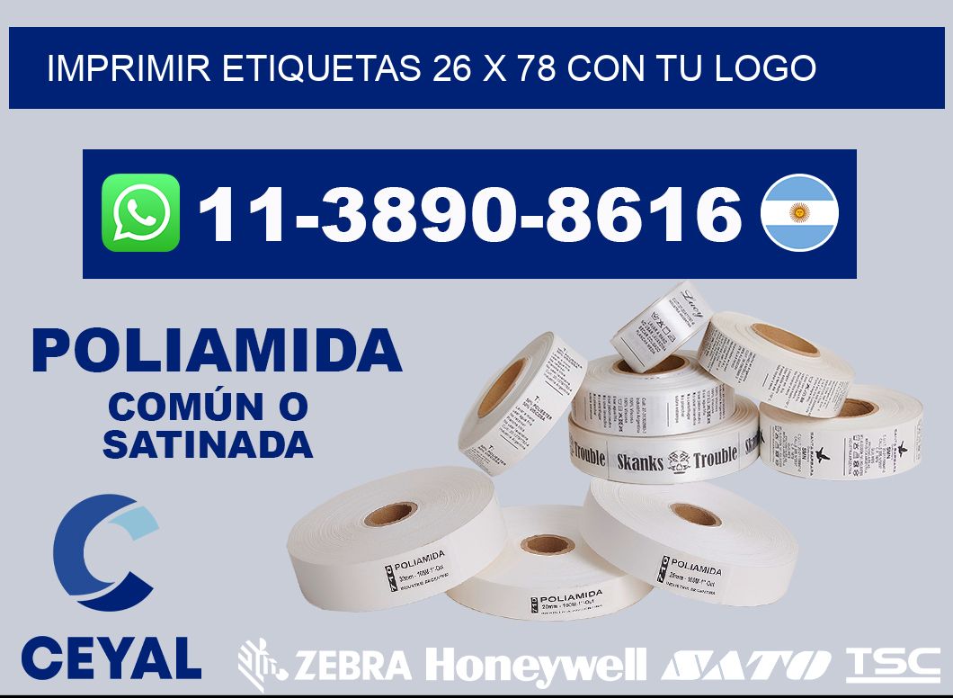 imprimir etiquetas 26 x 78 con tu logo