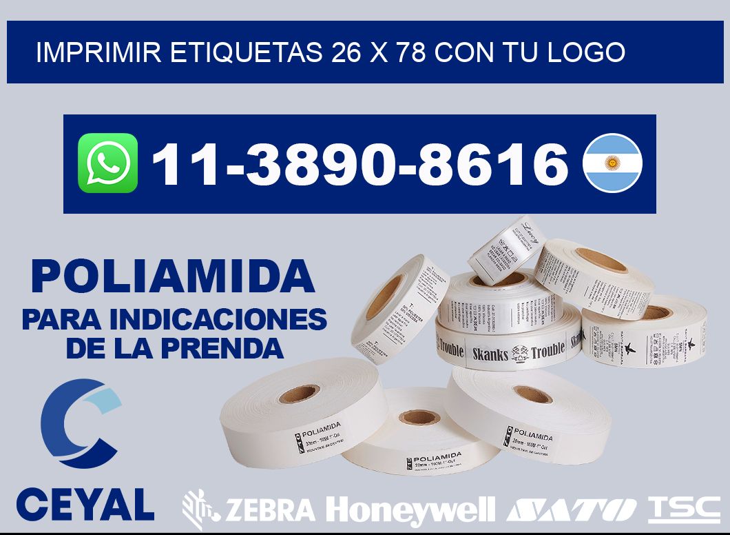 imprimir etiquetas 26 x 78 con tu logo