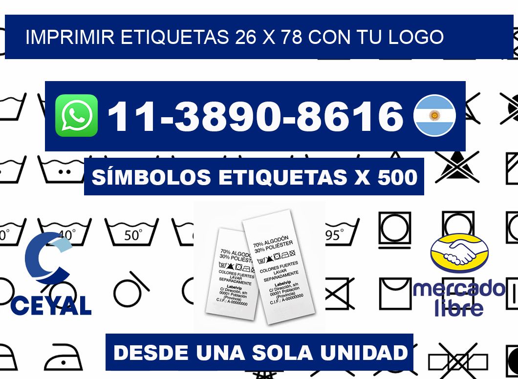 imprimir etiquetas 26 x 78 con tu logo