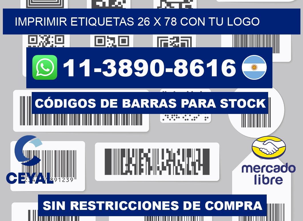 imprimir etiquetas 26 x 78 con tu logo
