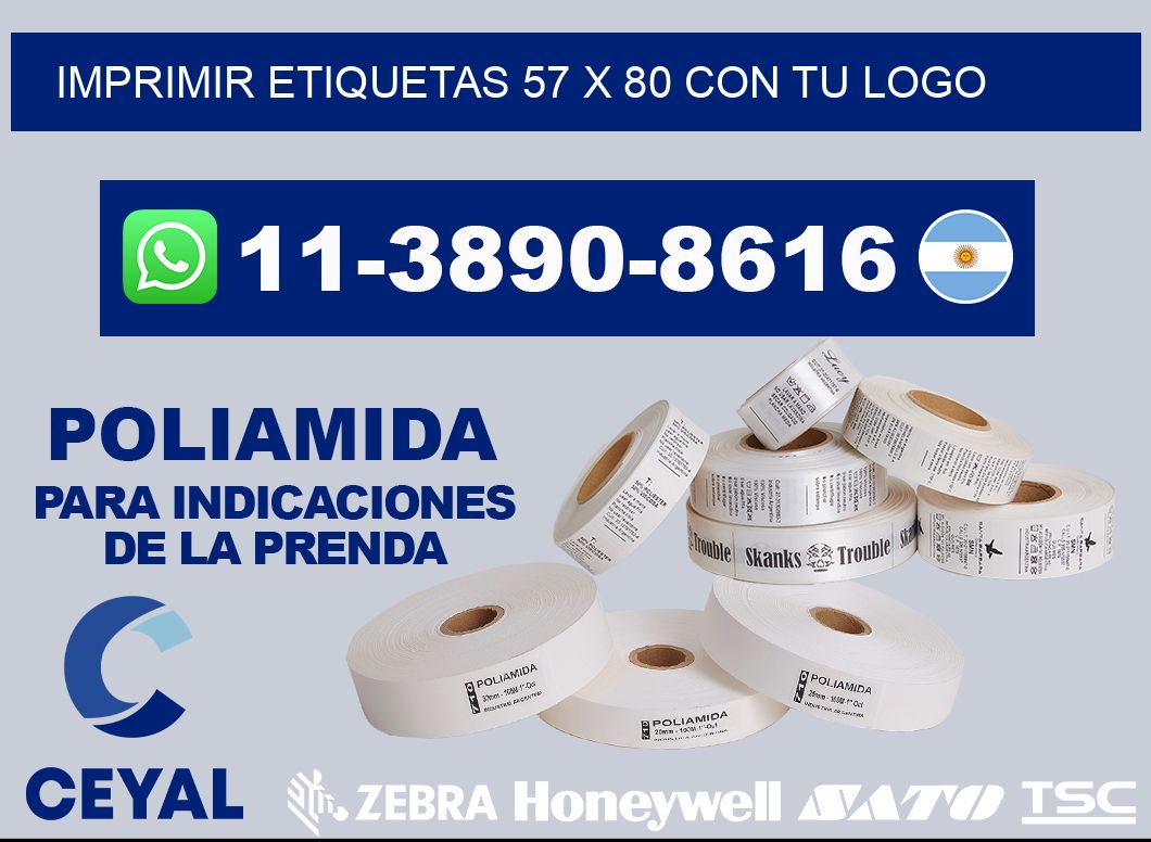 imprimir etiquetas 57 x 80 con tu logo
