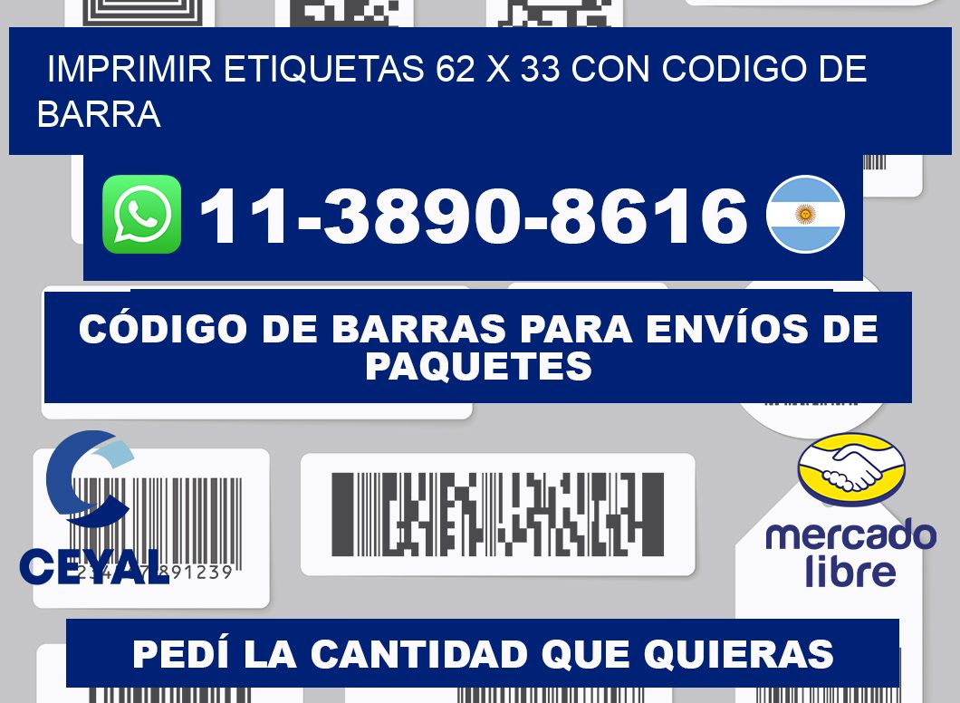 imprimir etiquetas 62 x 33 con codigo de barra