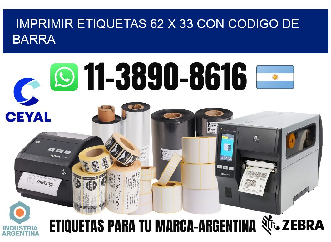 imprimir etiquetas 62 x 33 con codigo de barra