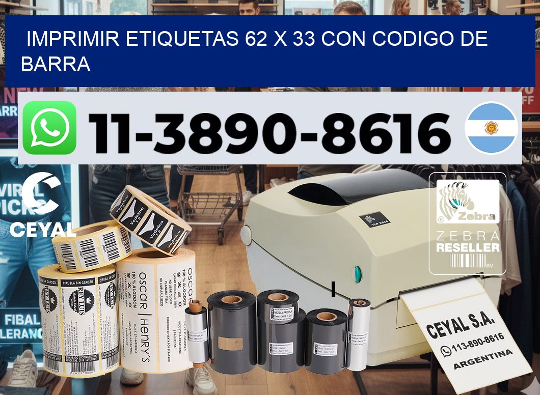 imprimir etiquetas 62 x 33 con codigo de barra