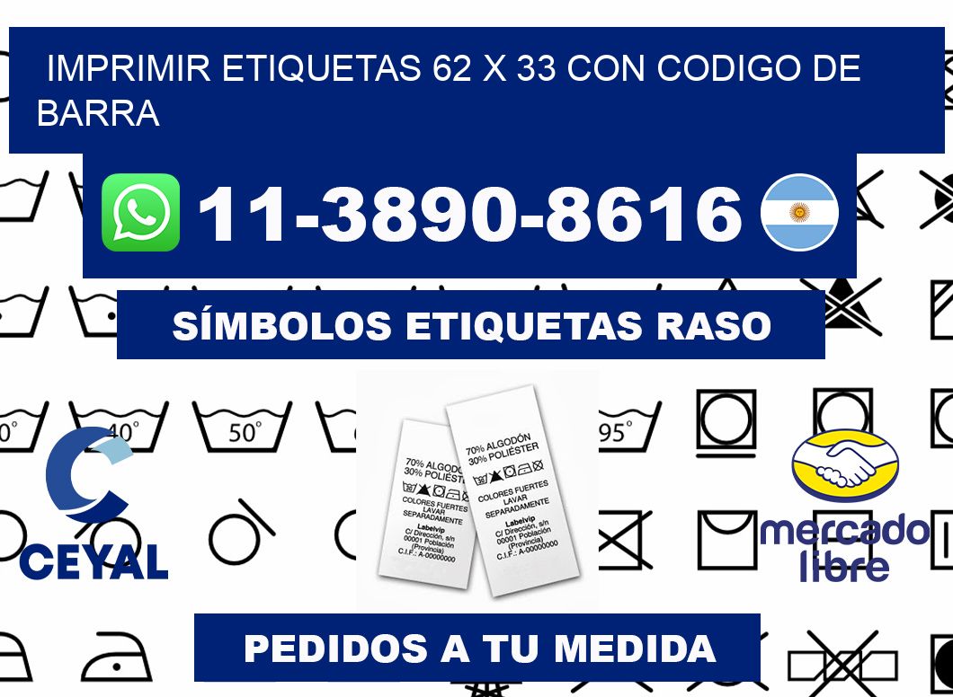 imprimir etiquetas 62 x 33 con codigo de barra