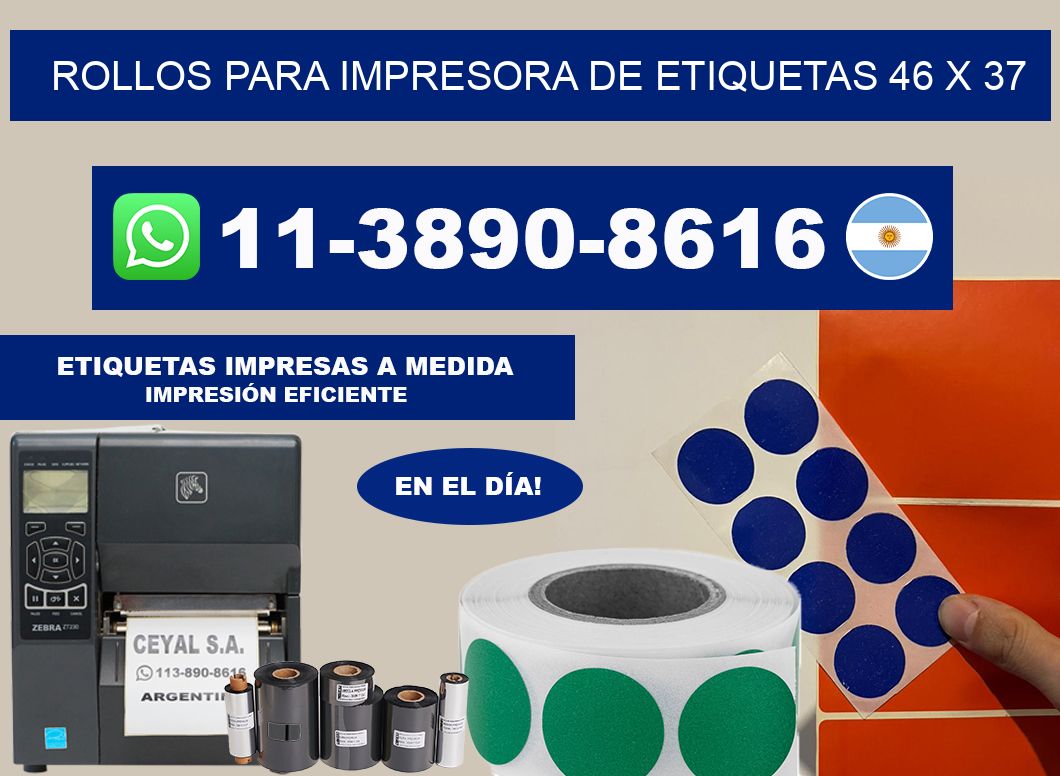 rollos para impresora de etiquetas 46 x 37
