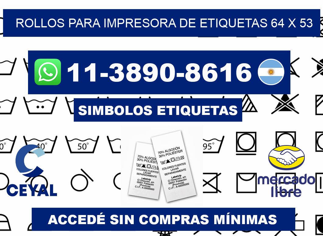 rollos para impresora de etiquetas 64 x 53
