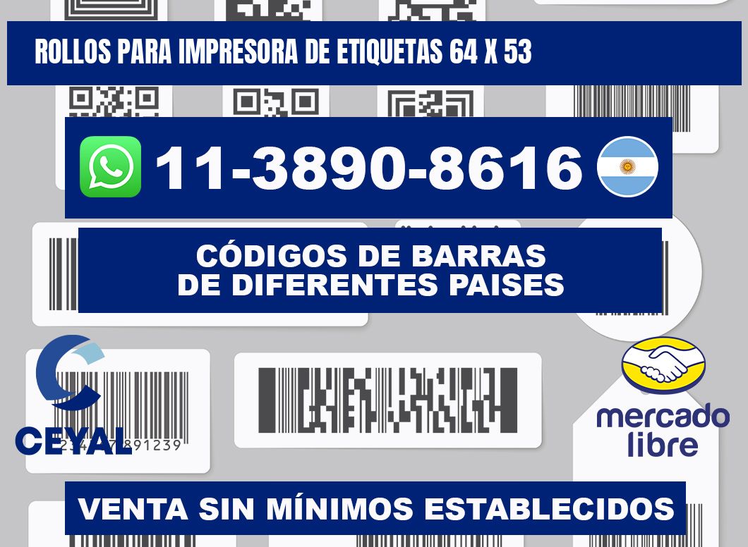 rollos para impresora de etiquetas 64 x 53