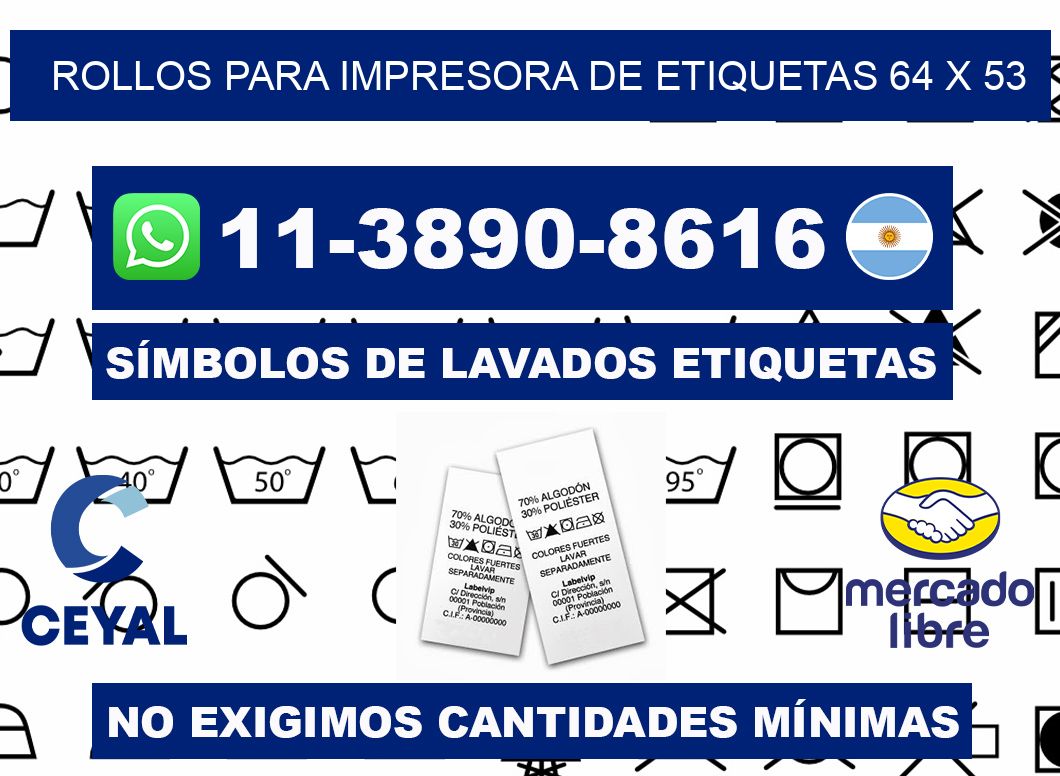 rollos para impresora de etiquetas 64 x 53