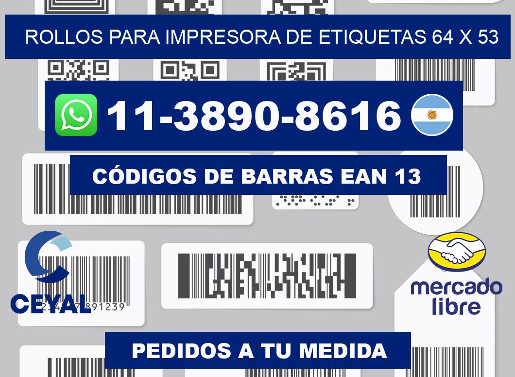 rollos para impresora de etiquetas 64 x 53