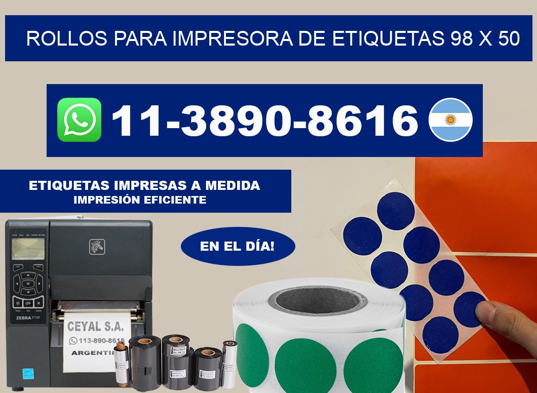 rollos para impresora de etiquetas 98 x 50