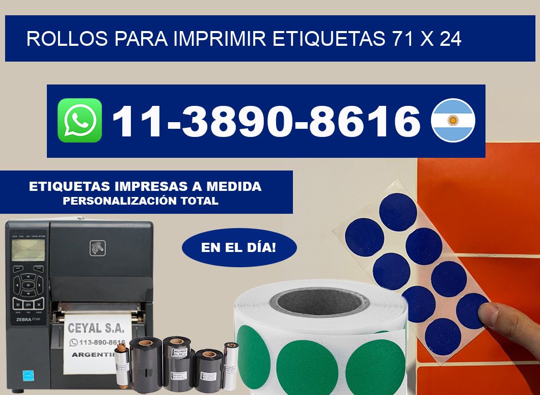 rollos para imprimir etiquetas 71 x 24