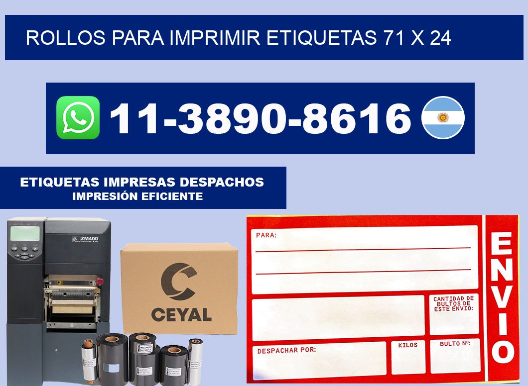 rollos para imprimir etiquetas 71 x 24