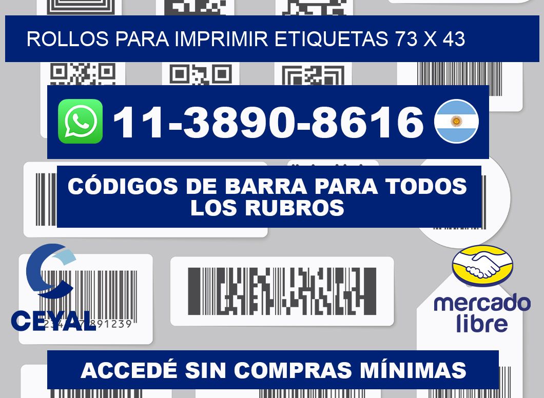 rollos para imprimir etiquetas 73 x 43